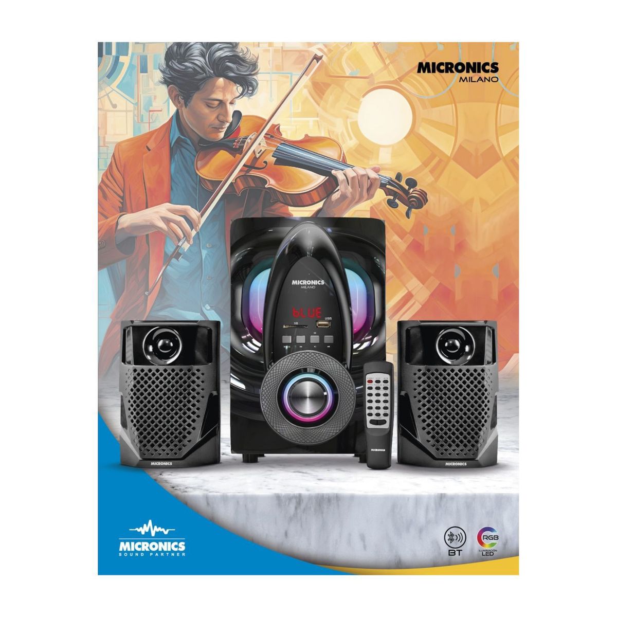 MICRONICS - Parlante 2.1 Micronics Milano MIC S6000 BT - USB - BT