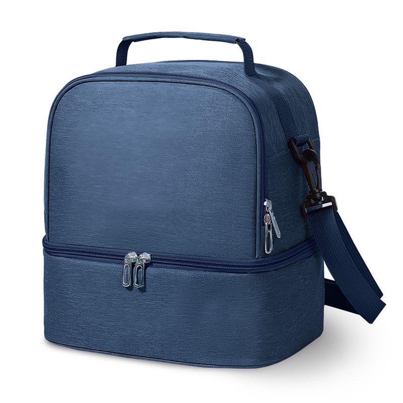 KELLER - Lonchera Térmica Doble Compartimento para Alimentos Azul I38