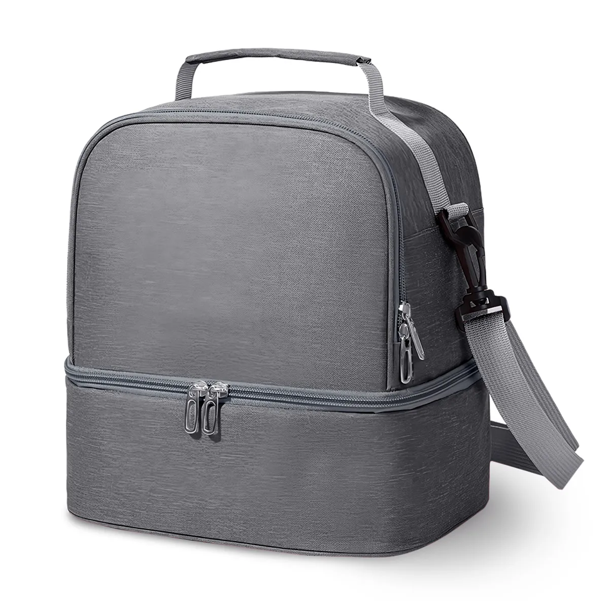 KELLER - Lonchera Térmica Doble Compartimento para Alimentos Plomo I38