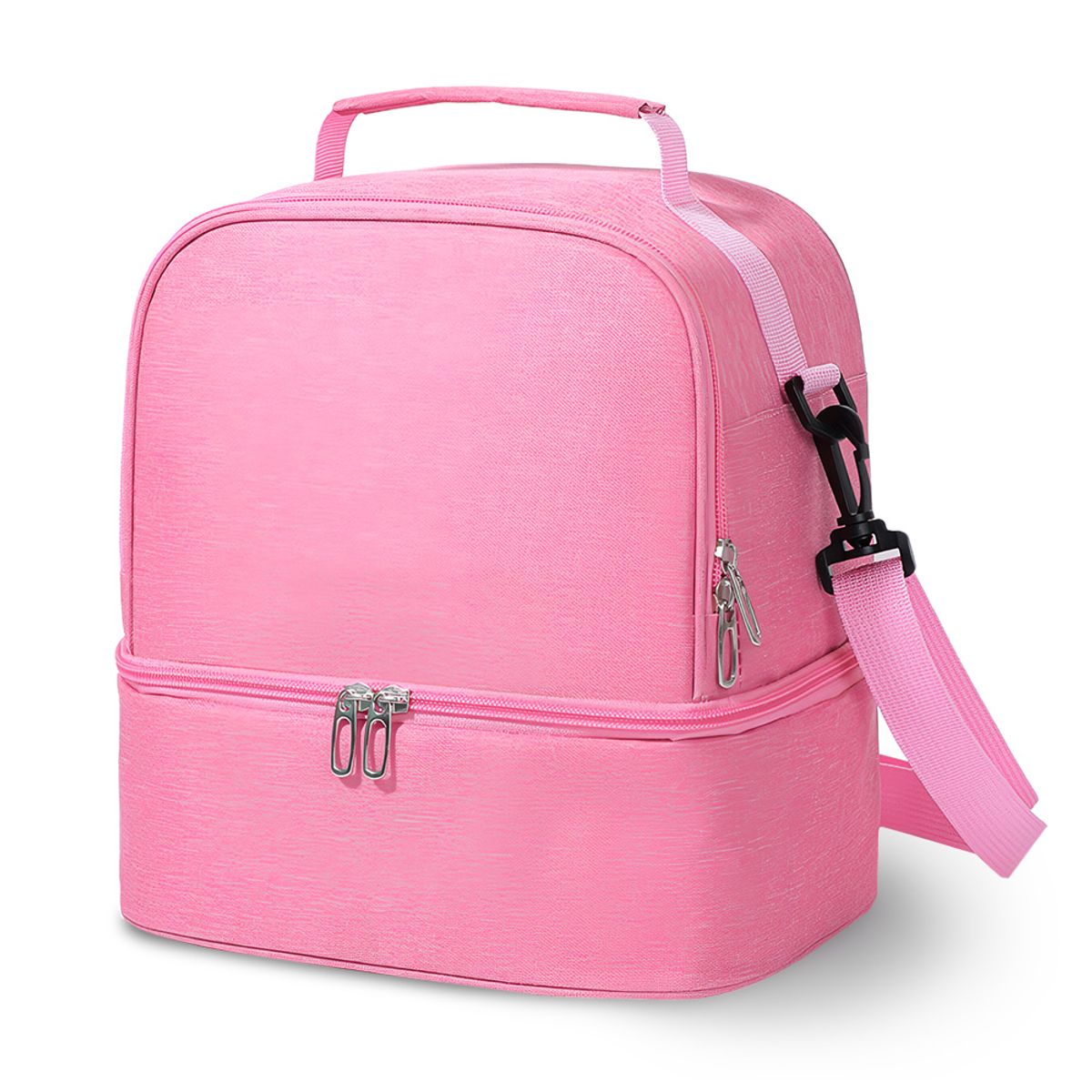 KELLER - Lonchera Térmica Doble Compartimento para Alimentos Rosado I38