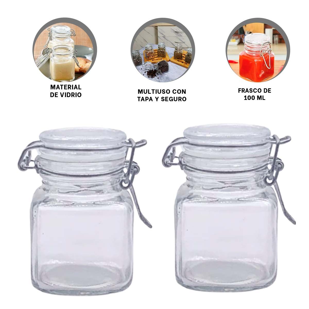 GENERICO - Pack3 Envase Util en 100 ml Y+Regalo Ligas para Peinar