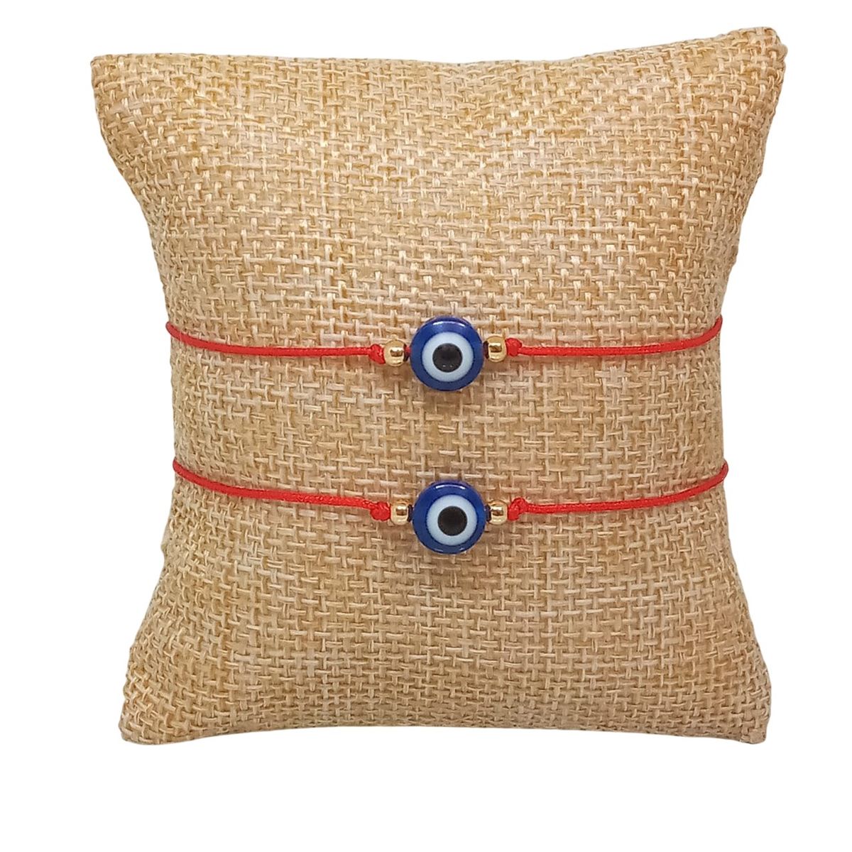 LUCYANA JOYAS Y ACCESORIOS - Pulsera para Parejas de hilo rojo con Ojo Turco azul - Joyas Lucyana