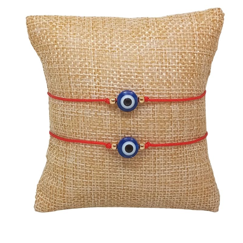 LUCYANA JOYAS Y ACCESORIOS - Pulsera para Parejas de hilo rojo con Ojo Turco azul - Joyas Lucyana