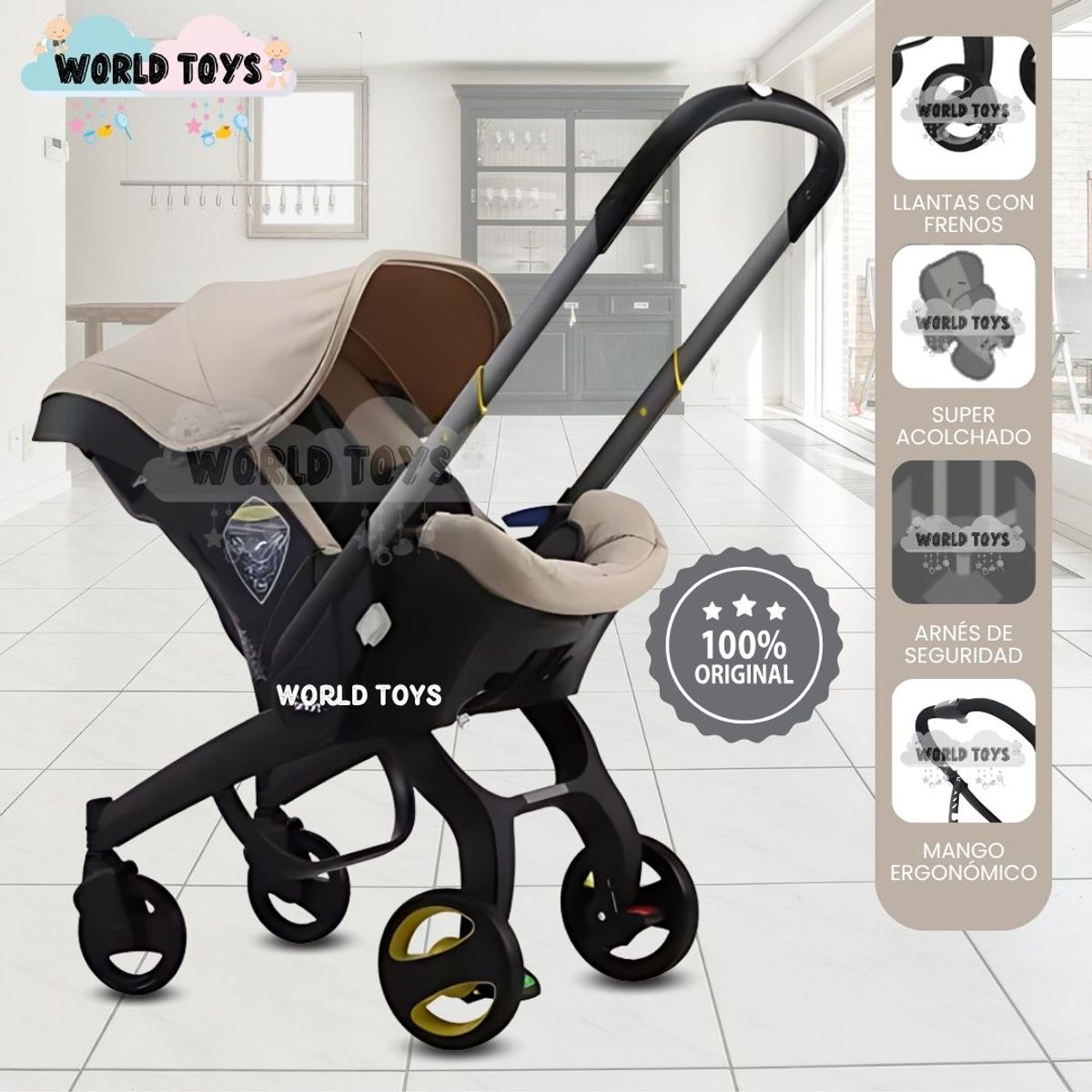 BABY - Coche Paseo «DUNKIN» Beige