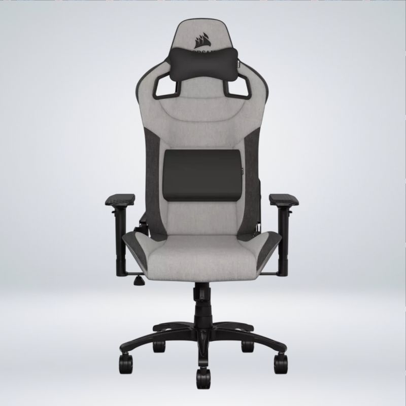 CORSAIR - SILLA GAMER CORSAIR T3 RUSH 2023 RECLINA 160° ALMOHADAS TAPIZADO ACERO