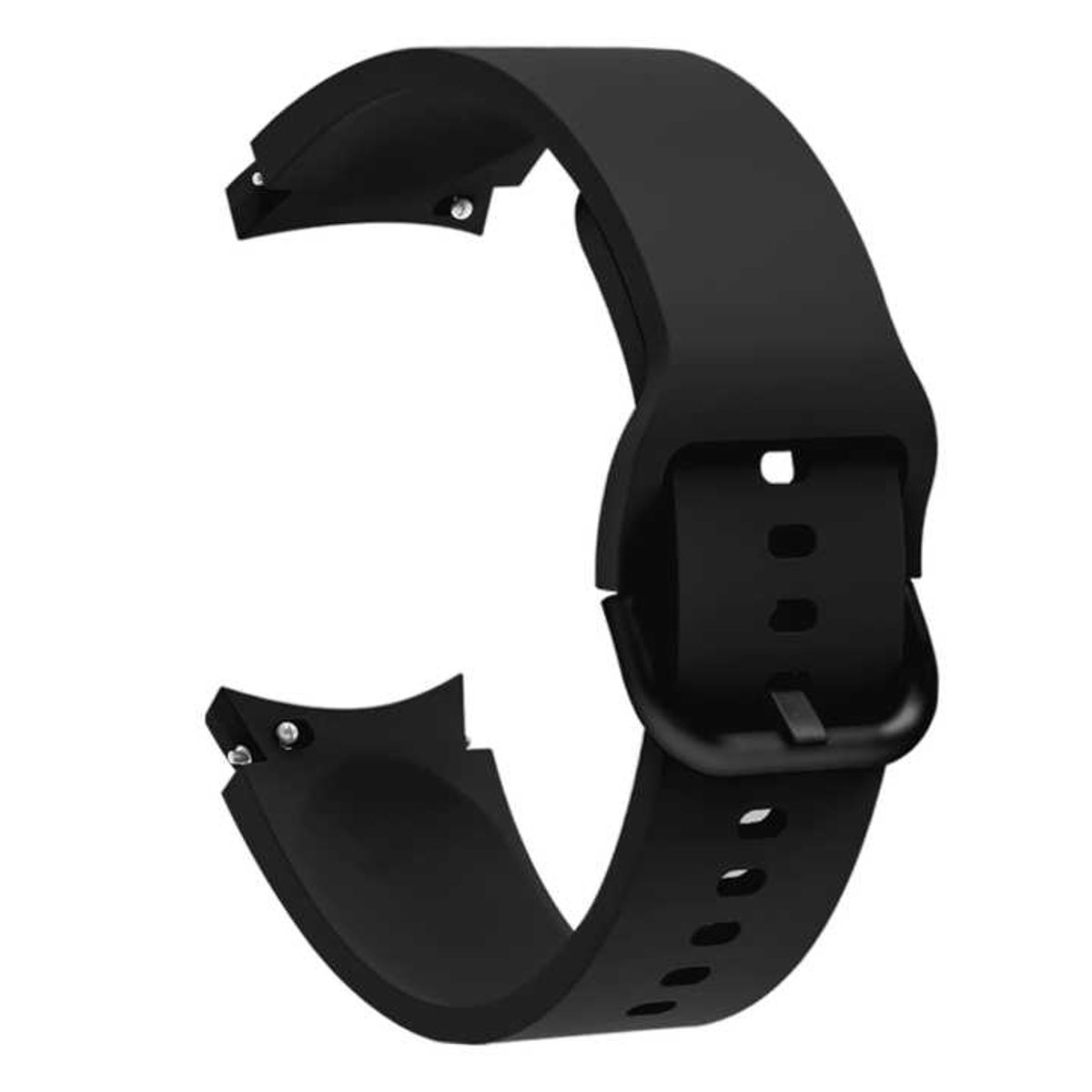 GENERICO - Correa Silicona Liso Para Galaxy Watch 7-6-5-4 Fe NEGRO