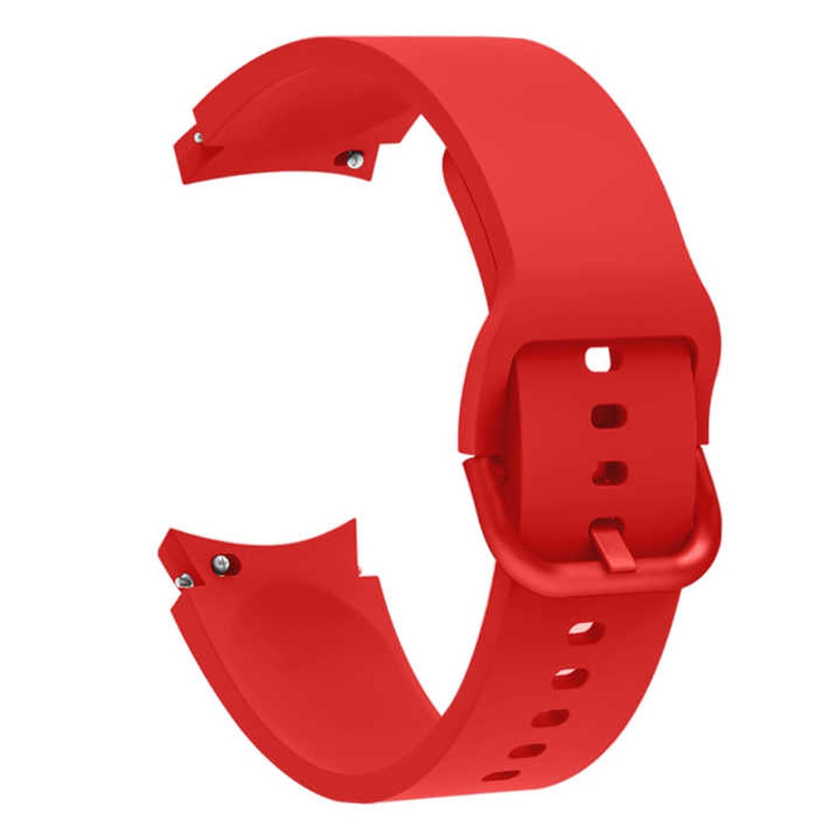 GENERICO - Correa Silicona Liso Para Galaxy Watch 7-6-5-4 Fe ROJO