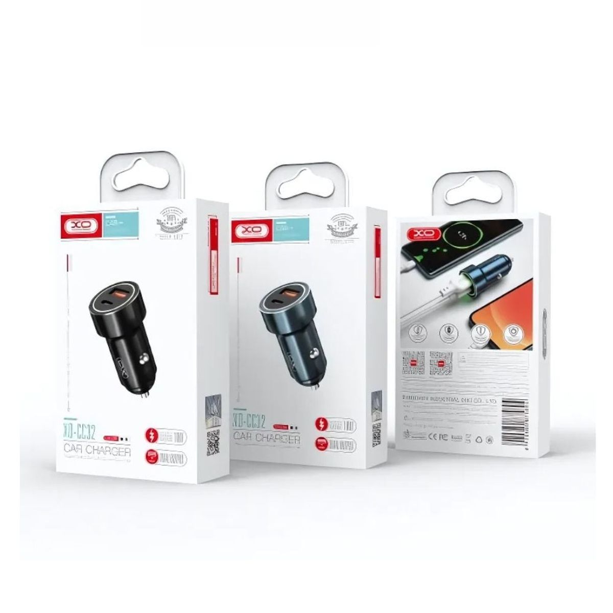 GENERICO - Cargador de Carro XO-CC32 Carga Rapida 20W Negro