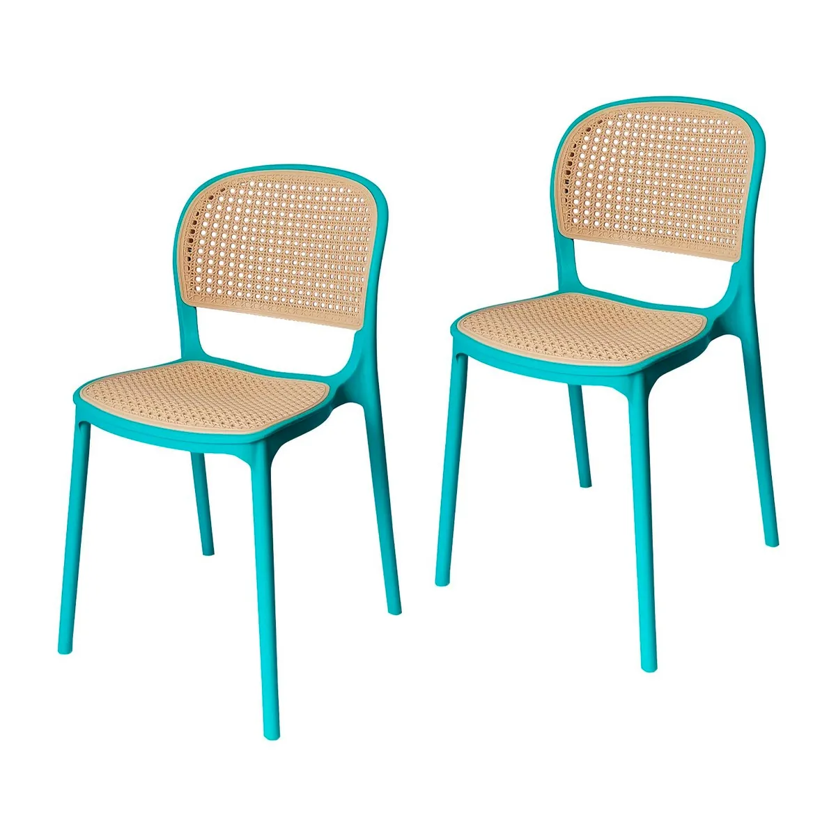 ARKIMUEBLES - Silla de polipropileno modelo Ariana turquesa - set x 2 sillas