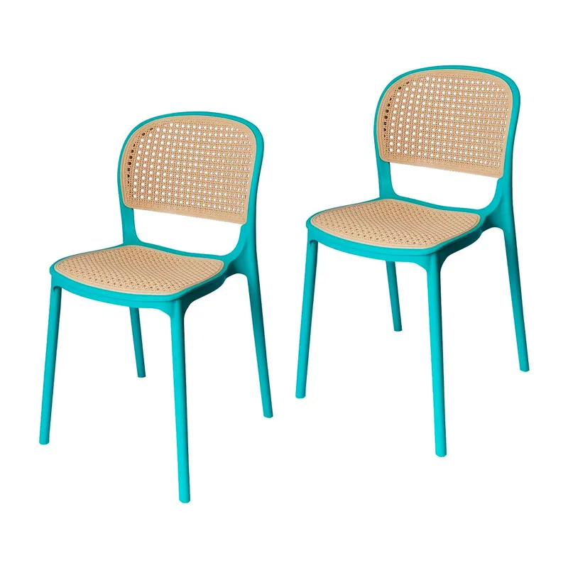 ARKIMUEBLES - Silla de polipropileno modelo Ariana turquesa - set x 2 sillas