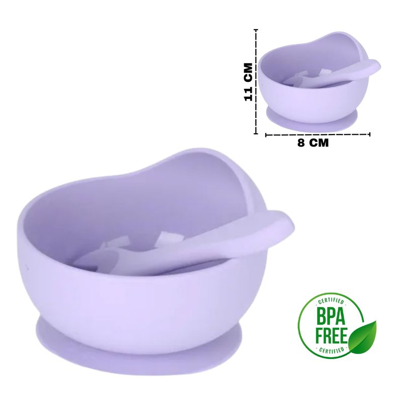 GENERICO - Cuenco de silicona y cuchara para bebé