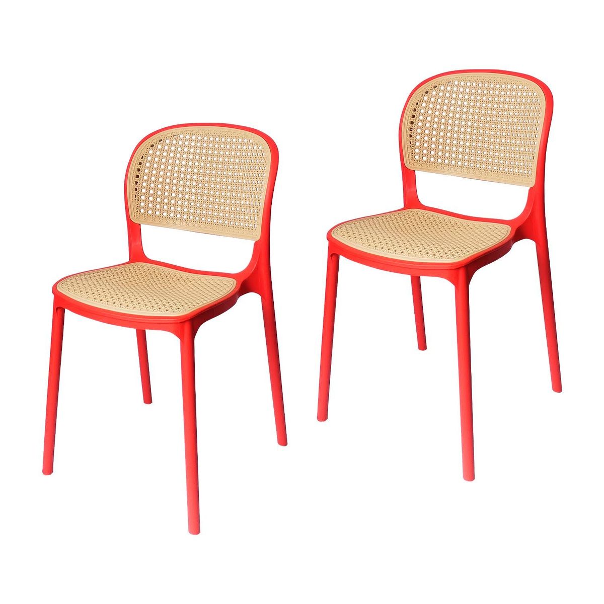 ARKIMUEBLES - Silla de polipropileno modelo Ariana rojo - set x 2 sillas