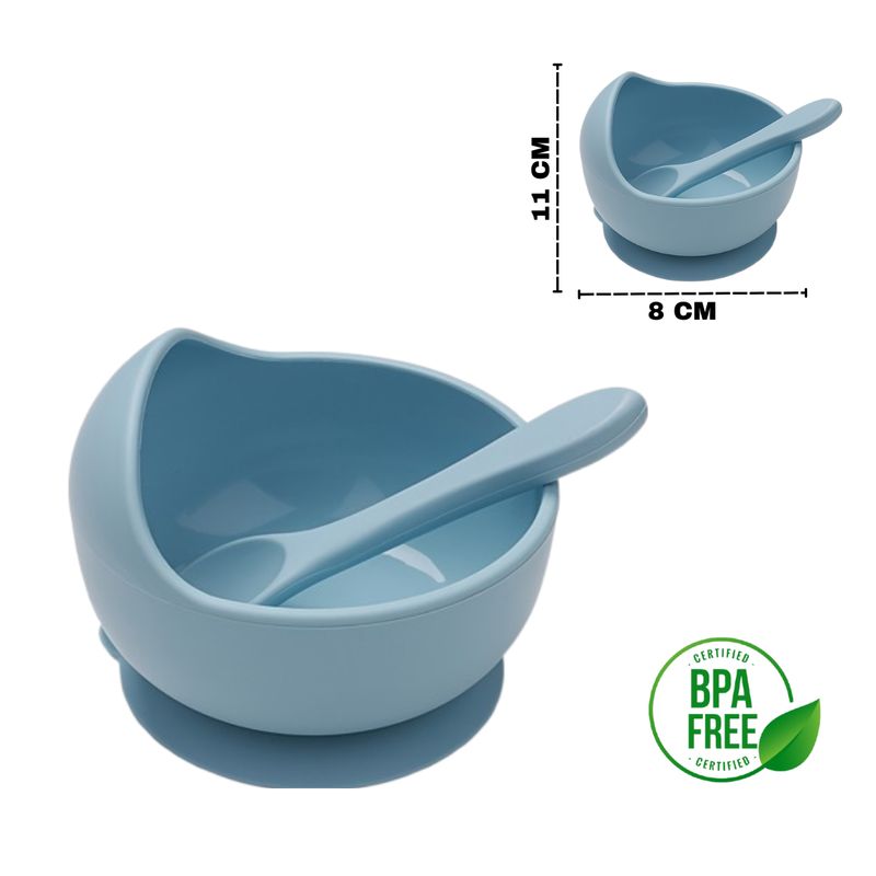 GENERICO - Cuenco de silicona y cuchara para bebé
