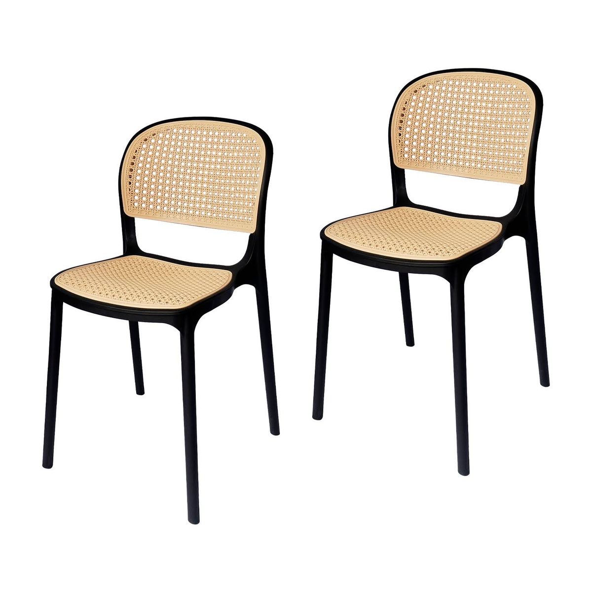 ARKIMUEBLES - Silla de polipropileno modelo Ariana negro - set x 2 sillas