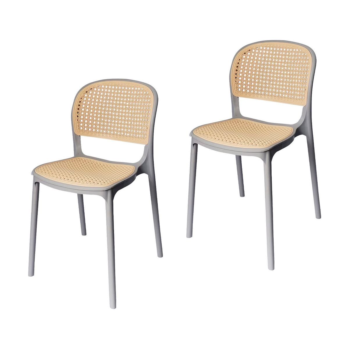 ARKIMUEBLES - Silla de polipropileno modelo Ariana gris - set x 2 sillas
