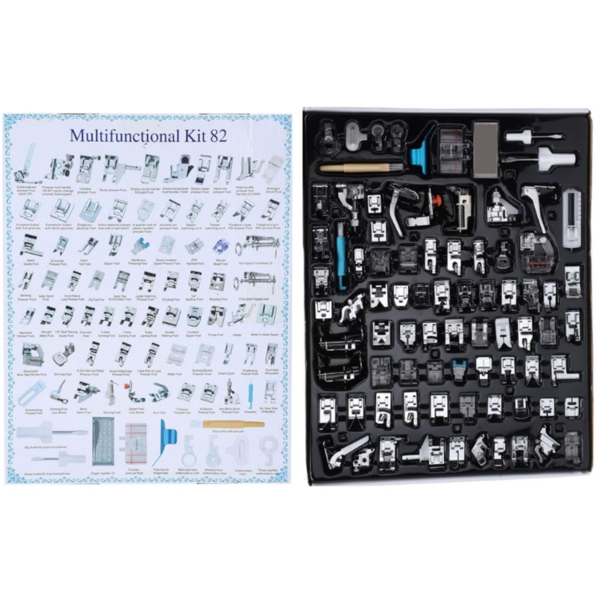 GENERICO - kit 82 prensatelas para máquina de coser doméstica familiar