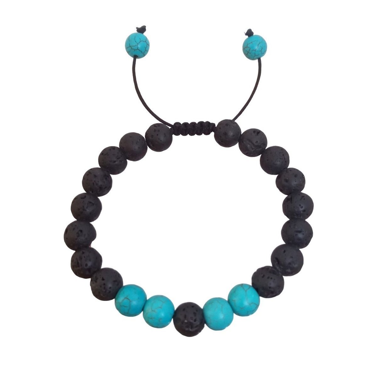 LUCYANA JOYAS Y ACCESORIOS - Pulsera Hombre en Piedra Volcánica y  Cuarzo Turquesa - Joyas Lucyana