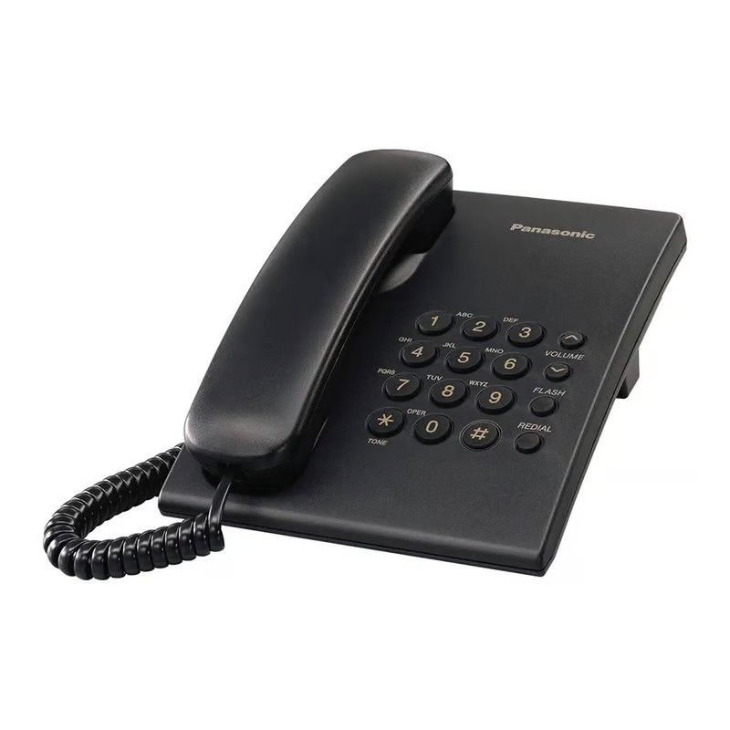 PANASONIC - TELÉFONO FIJO PANASONIC ALÁMBRICO NEGRO KX-TS500LXB