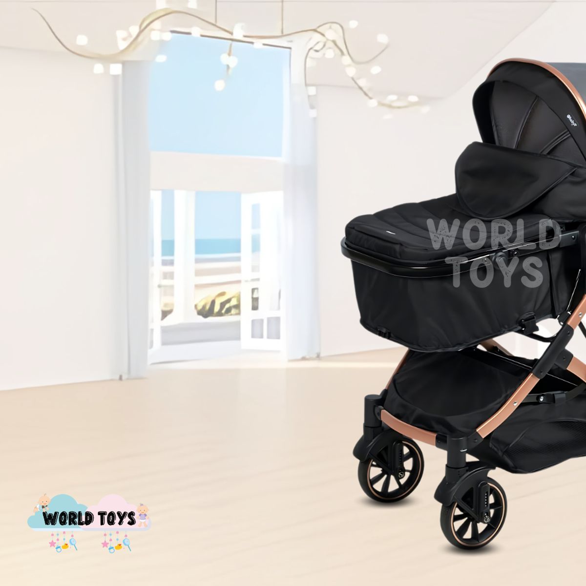 EBABY - Coche Moisés Travel System «BREYELL» de Lujo Black