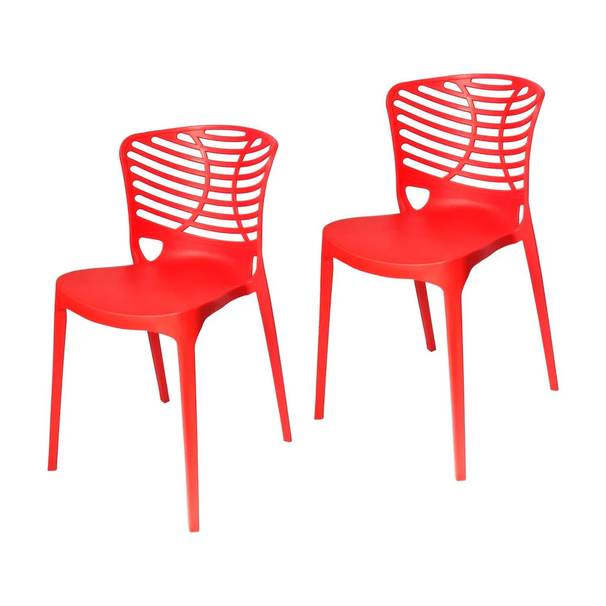ARKIMUEBLES - Silla de polipropileno modelo Florence rojo - set x 2 sillas