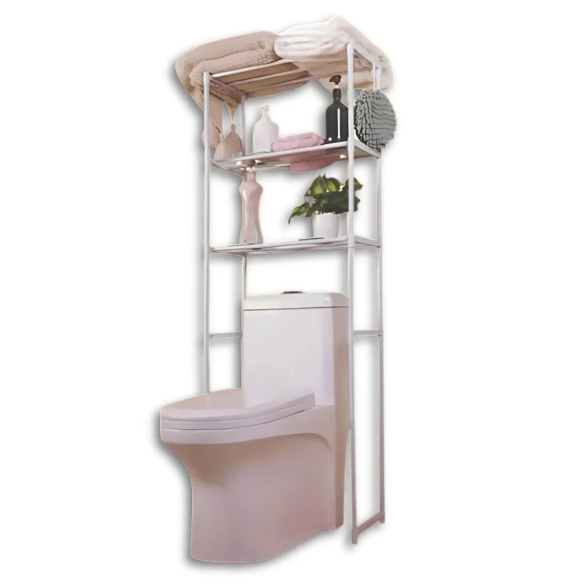 GENERICO - Estante Organizador Multiusos para Lavadora Baño 3 Niveles 150x54x24cm
