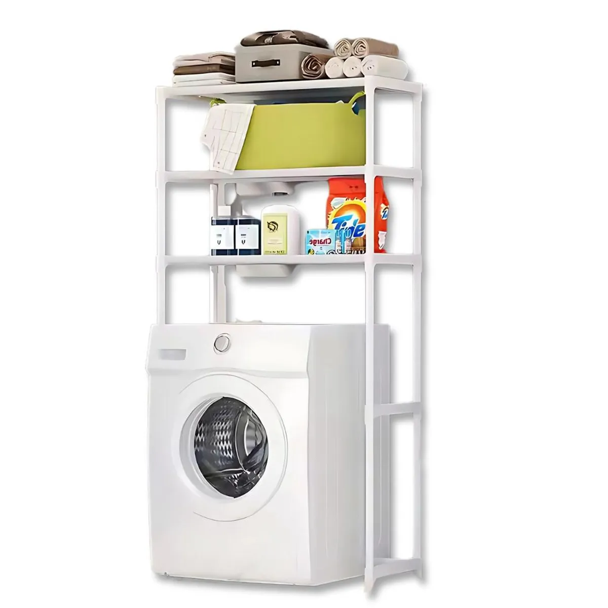 GENERICO - Estante Organizador Multiusos para Lavadora Baño 3 Niveles 150x54x24cm