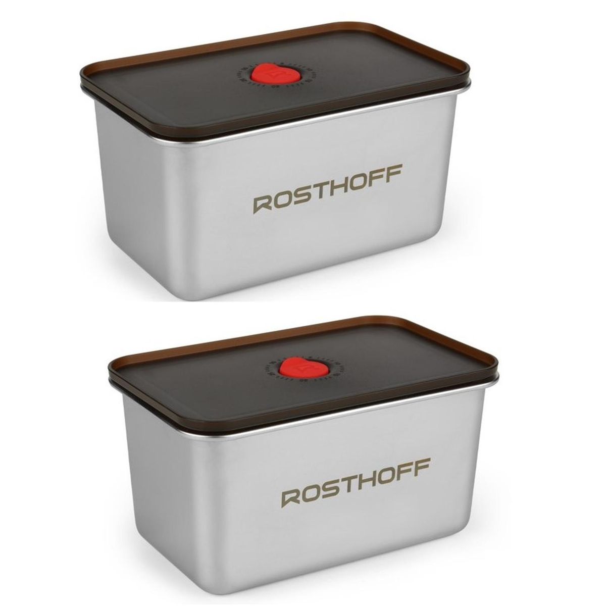 ROSTHOFF - Set x 2 Tapers Contenedores de Acero inoxidable para microondas 1500ml