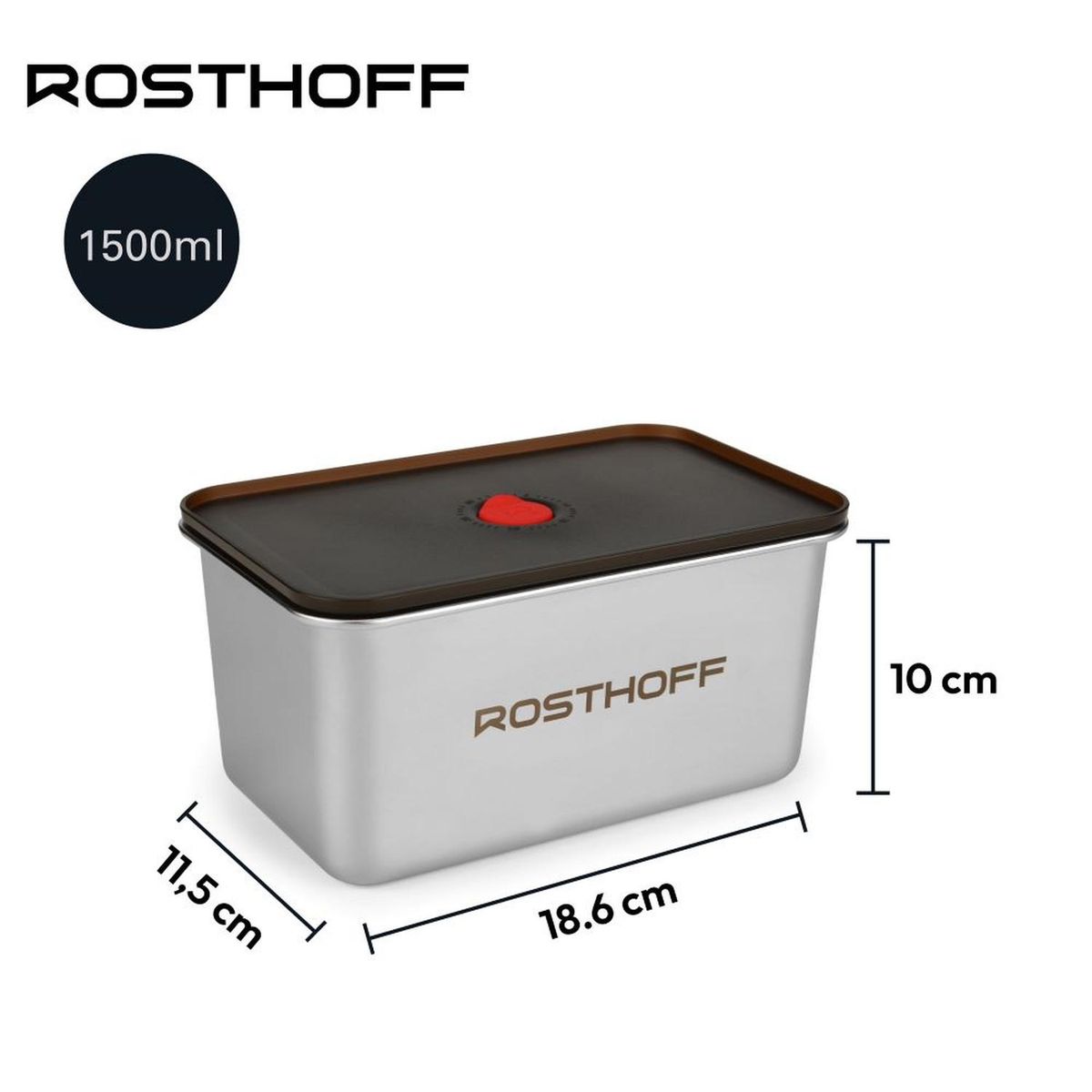 ROSTHOFF - Set x 2 Tapers Contenedores de Acero inoxidable para microondas 1500ml