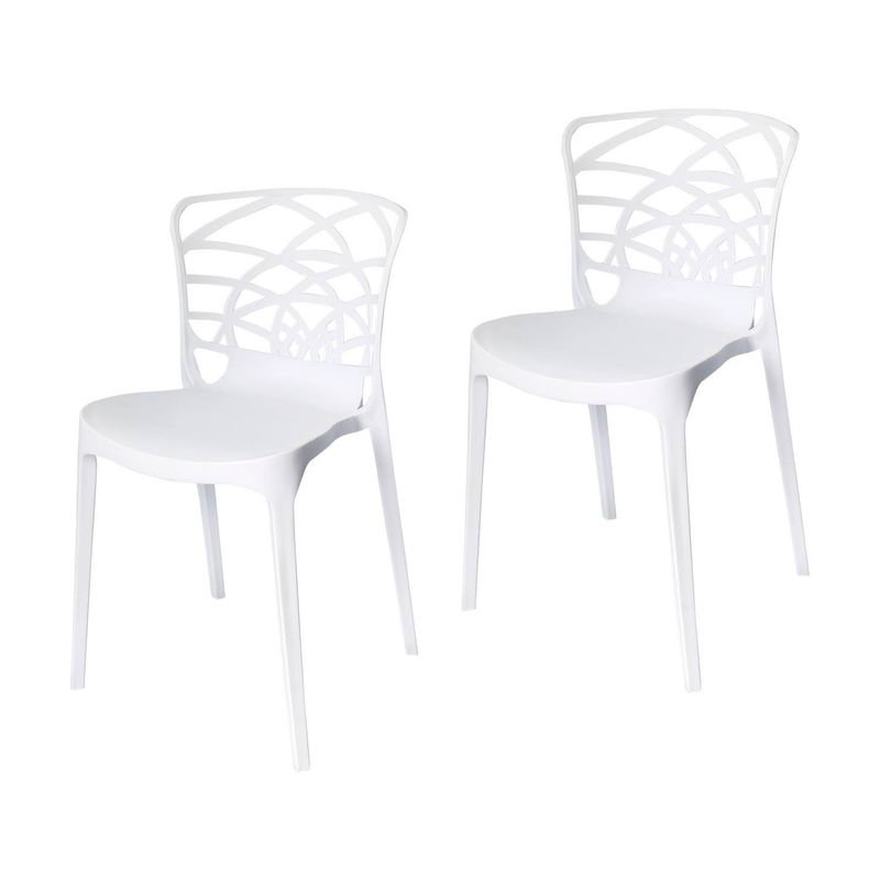 ARKIMUEBLES - Silla de polipropileno modelo Charlize blanco - set x 2 sillas