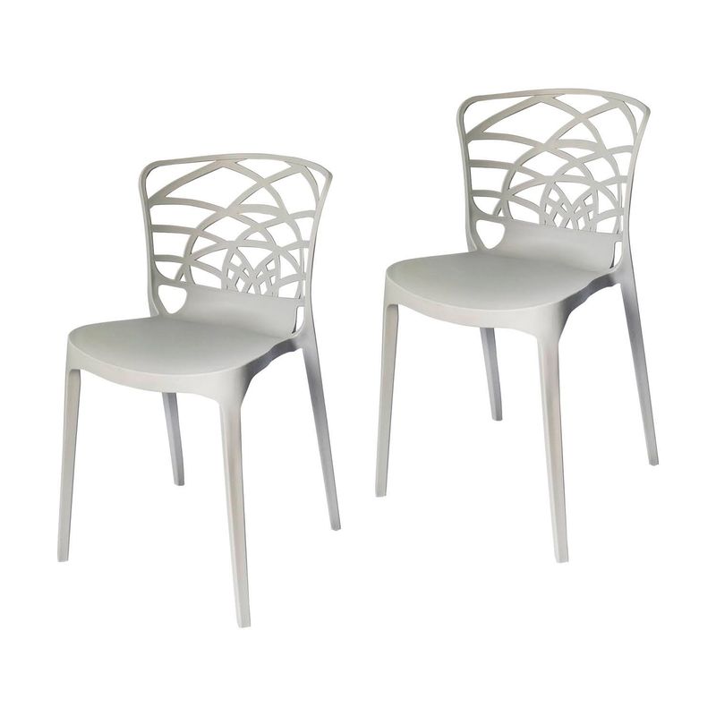 ARKIMUEBLES - Silla de polipropileno modelo Charlize gris - set x 2 sillas