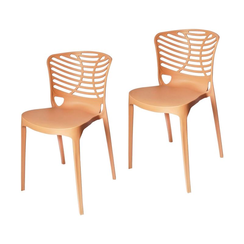 ARKIMUEBLES - Silla de polipropileno modelo Florence mocca - set x 2 sillas
