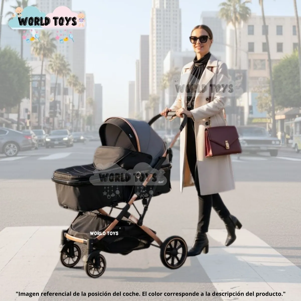 EBABY - Coche Moisés Travel System «BREYELL» de Lujo Pink