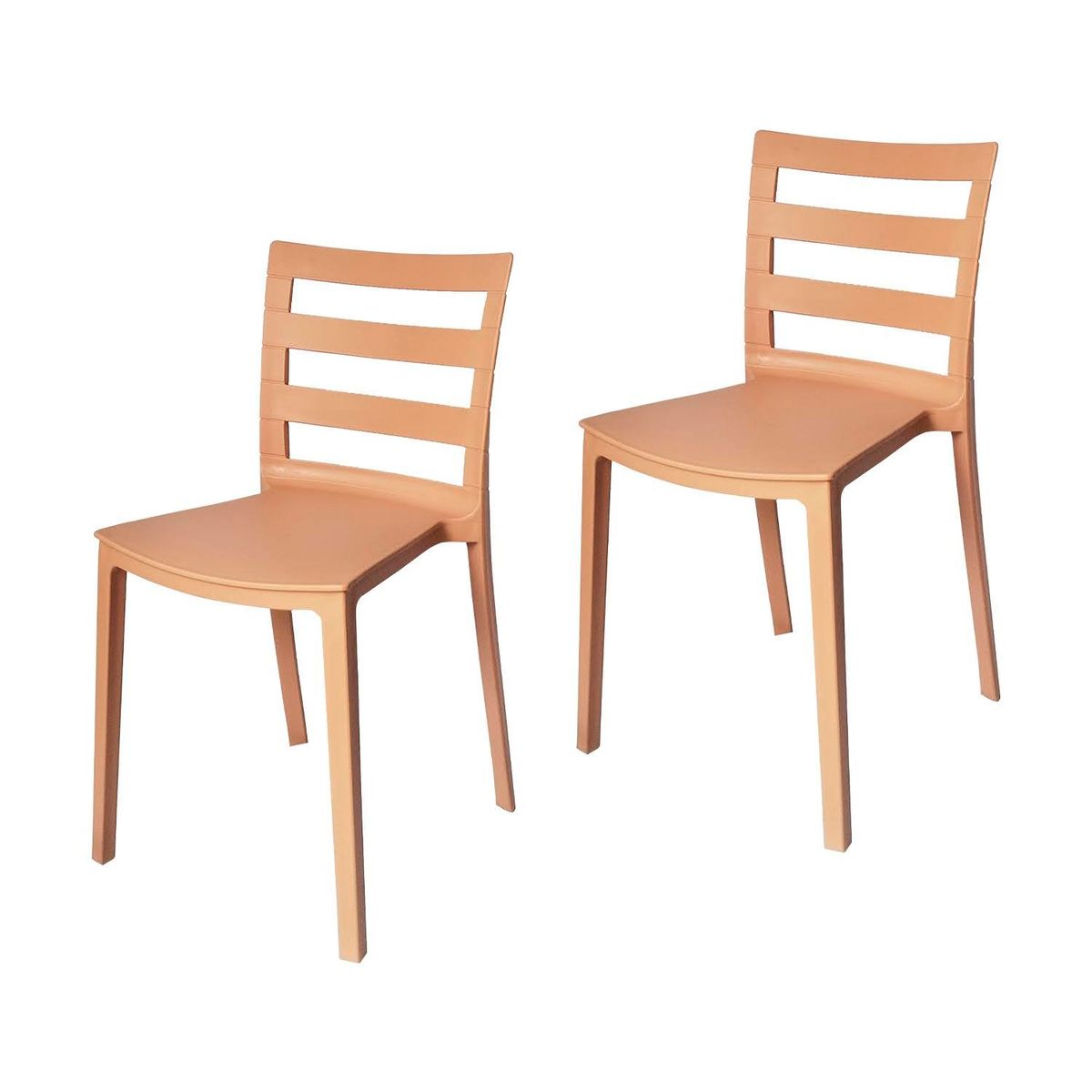 ARKIMUEBLES - Silla de polipropileno modelo Antonella mocca - set x 2 sillas