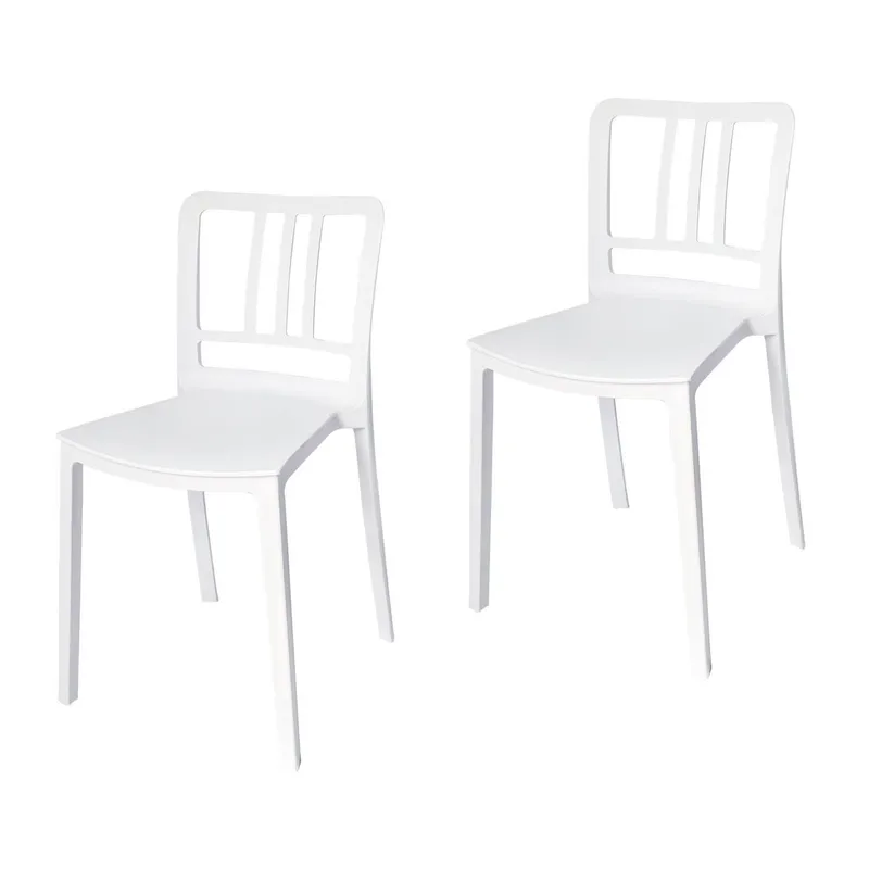 ARKIMUEBLES - Silla de polipropileno modelo Charlotte blanco - set x 2 sillas