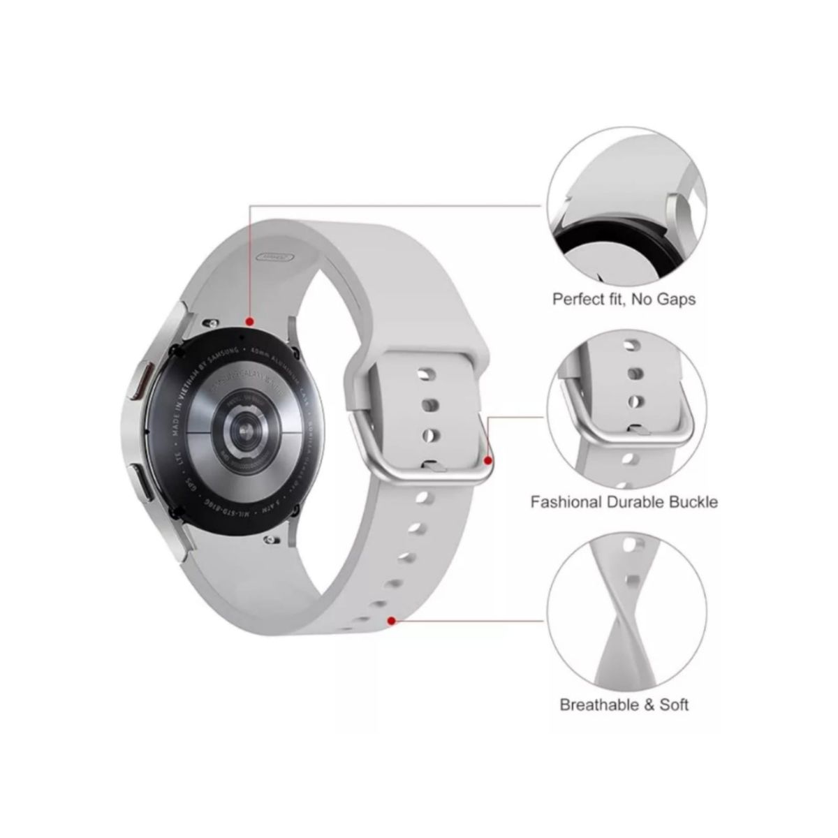 GENERICO - Correa Silicona Liso Para Galaxy Watch 7-6-5-4 Fe VERDE