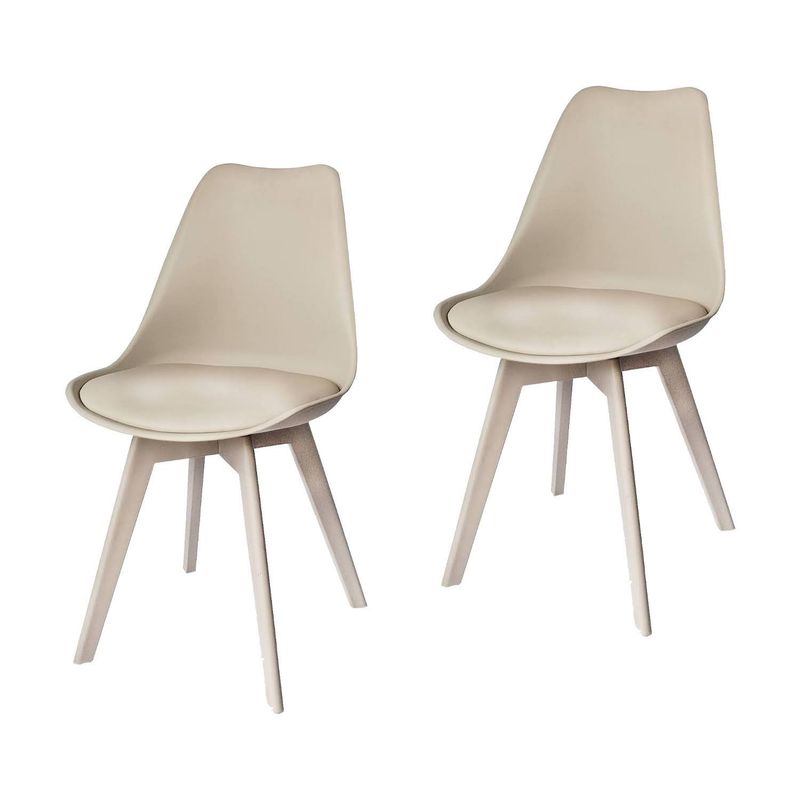 ARKIMUEBLES - Silla de polipropileno modelo Alexa arena - set x 2 sillas