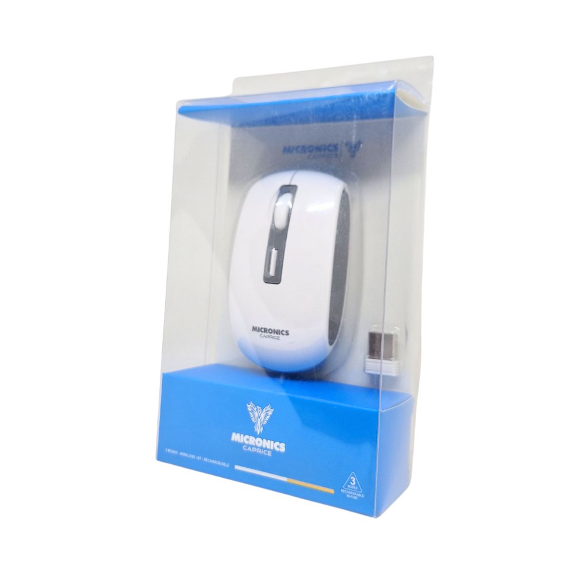 MICRONICS - Mouse Micronics Caprice Recargable Inalámbrico 24Ghz 1600Dpi Blanco