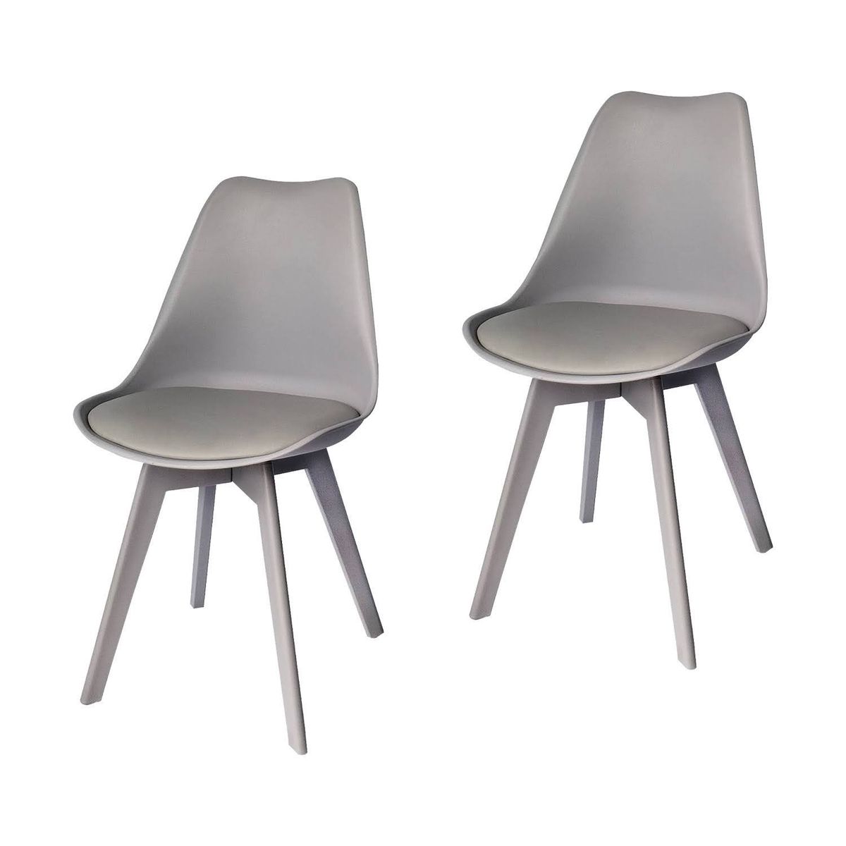 ARKIMUEBLES - Silla de polipropileno modelo Alexa gris - set x 2 sillas