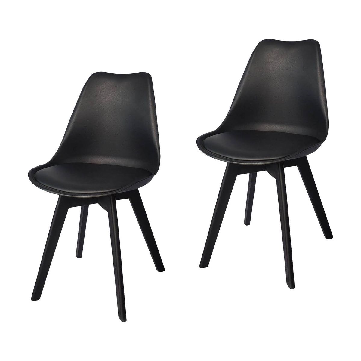 ARKIMUEBLES - Silla de polipropileno modelo Alexa negro - set x 2 sillas