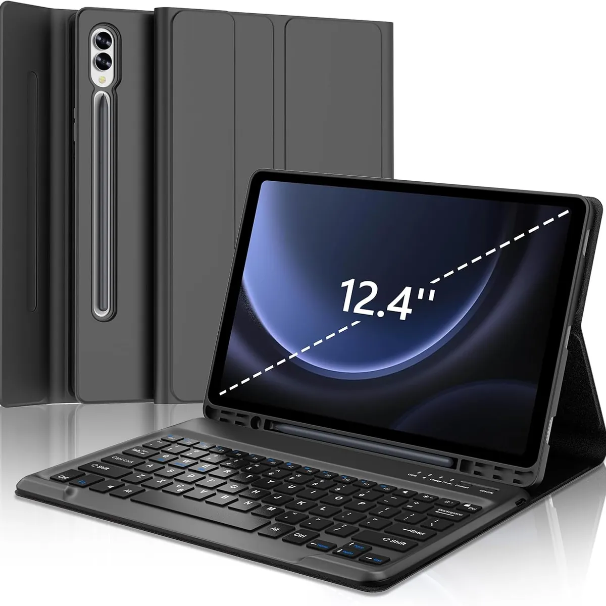 100 PERCENT - Case Con Teclado Para Galaxy Tab S10 plus s9 plus s9 fe plus s8 plus