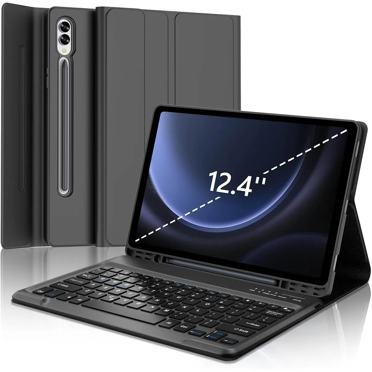 100 PERCENT - Case Con Teclado Para Galaxy Tab S10 plus s9 plus s9 fe plus s8 plus