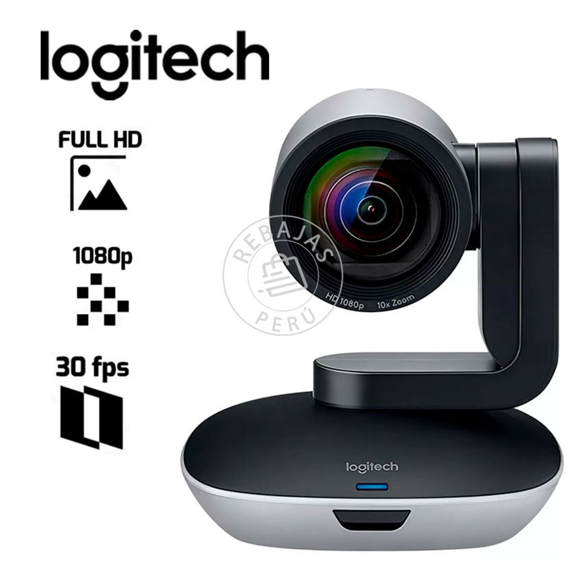 LOGITECH - Logitech B2B PTZ Pro 2  Cámara PTZ 1080p con Zoom Óptico 10x
