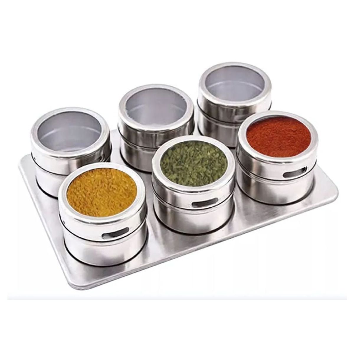 GENERICO - Frascos de condimentos magnéticos set 6 unidades