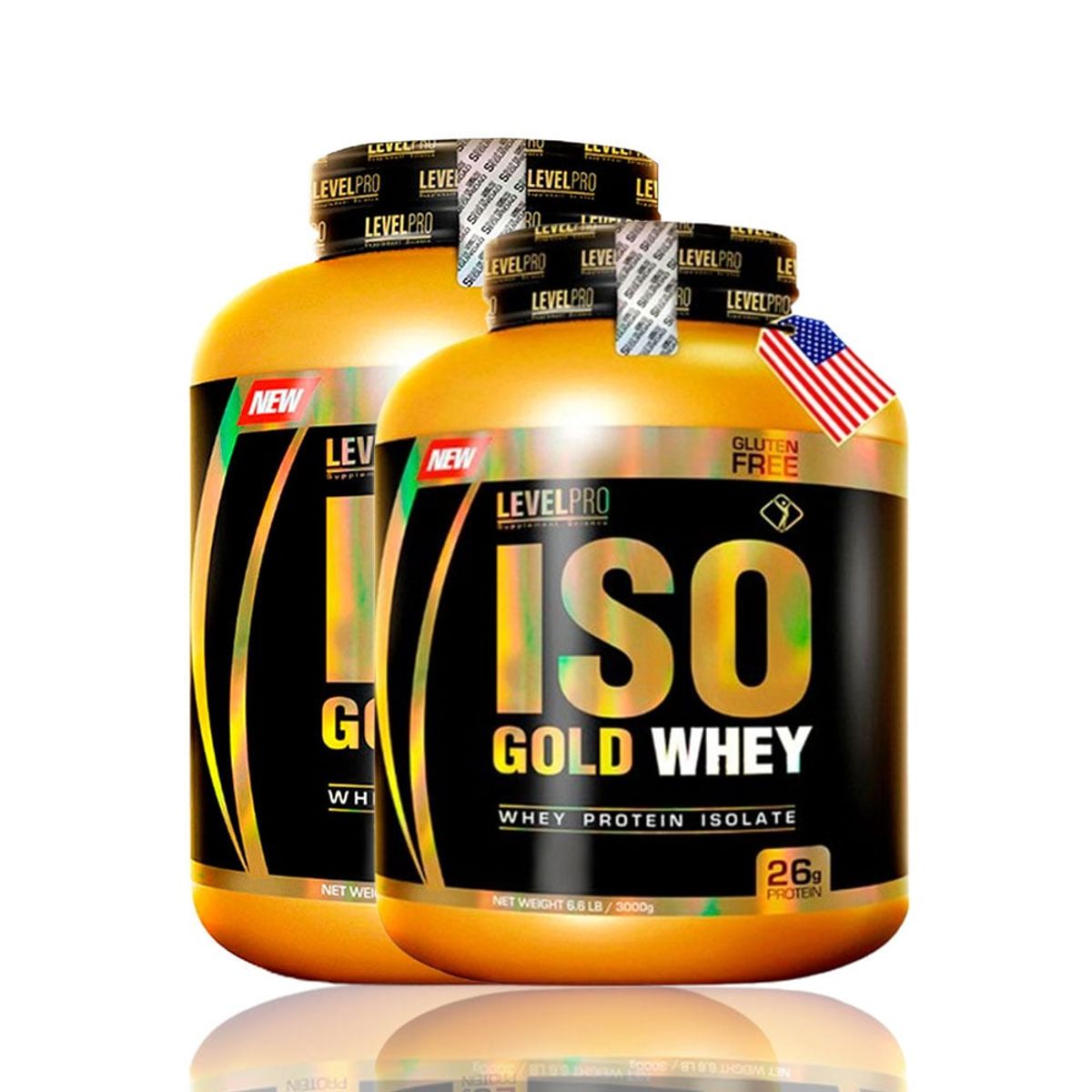 LEVEL PRO - Proteína Iso Gold Whey de 3kg Vainilla Pack X2