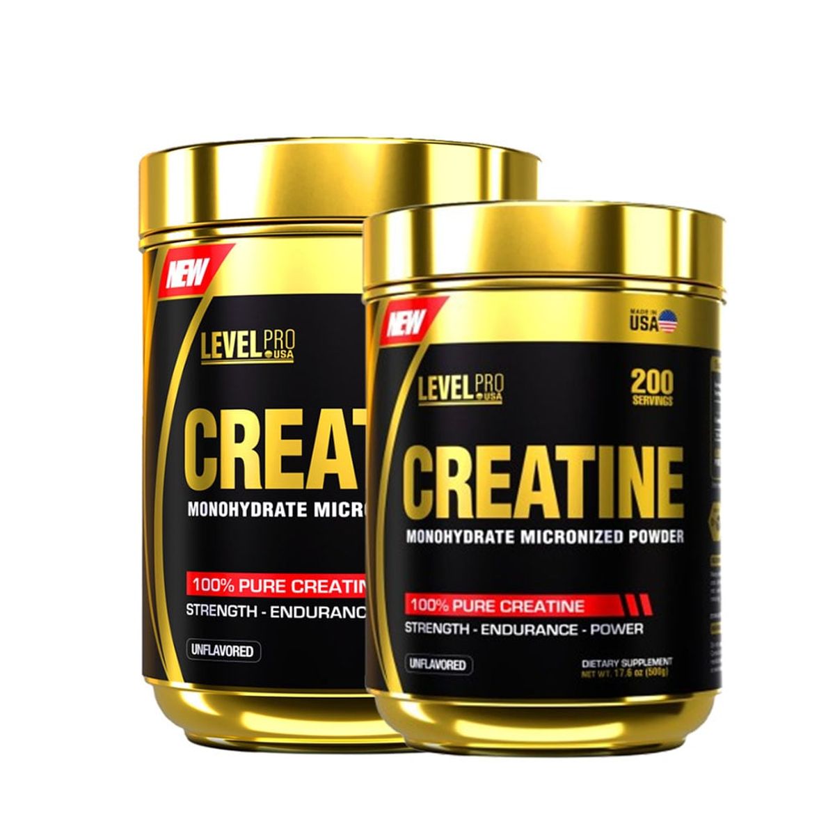 LEVEL PRO - Creatina Monohidrata Level Pro 500Gr Pack X2