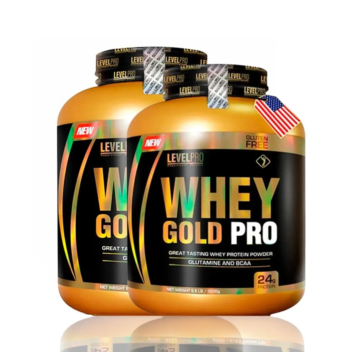 LEVEL PRO - Whey Gold Pro 3kg Chocolate Pack X2