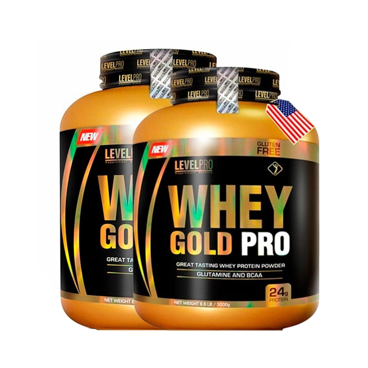 LEVEL PRO - Whey Gold Pro 3kg Vainilla Pack X2