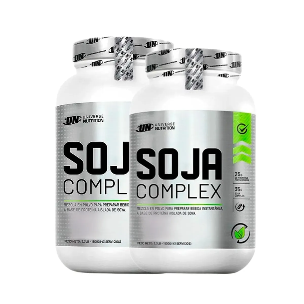 UNIVERSE NUTRITION - Proteína de Soja Complex 1.5 kg Vainilla Pack X2