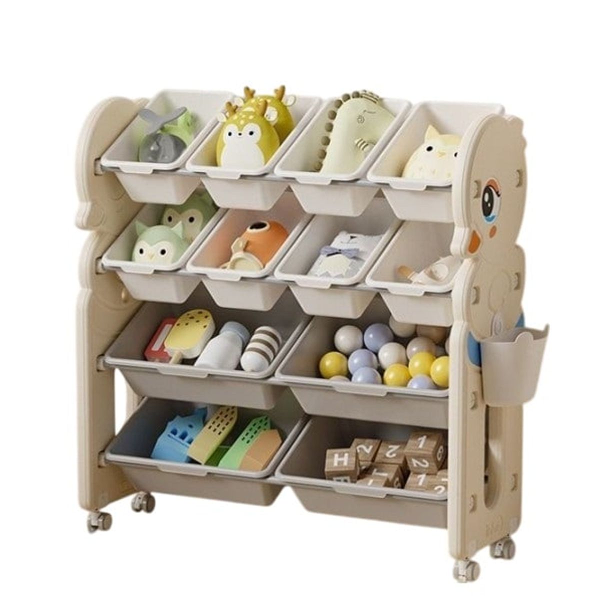 GENERICO - Estante De Juguetes Dormitorio Niños Organizador Hogar Blanco + Ruedas