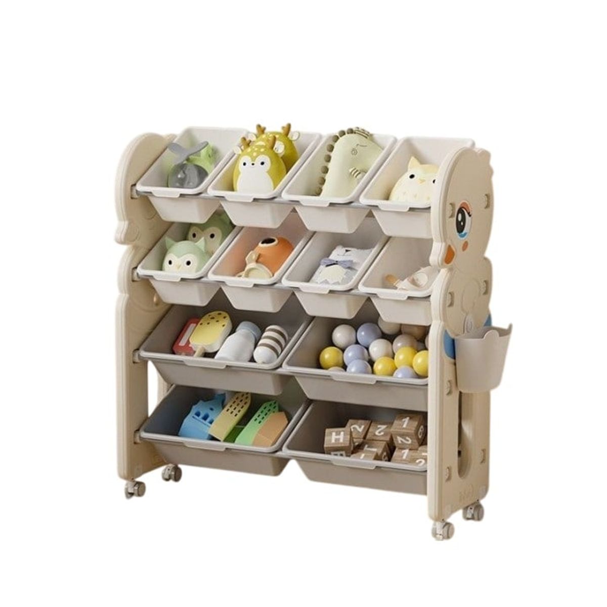 GENERICO - Estante De Juguetes Dormitorio Niños Organizador Hogar Blanco + Ruedas